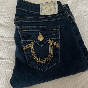 True Religion Gold Twisted Seam Jeans